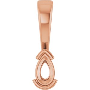 14K Rose Gold 5x3 mm Pear Charm/Pendant Mounting – image 2