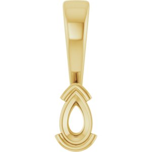 18K Yellow Gold 5x3 mm Pear Charm/Pendant Mounting – image 2