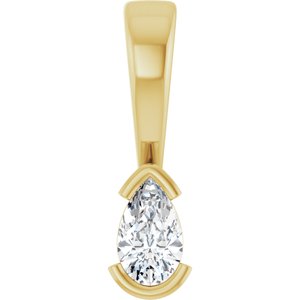 18K Yellow Gold 5x3 mm Pear Charm/Pendant Mounting