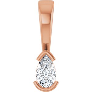 14K Rose Gold 5x3 mm Pear Charm/Pendant Mounting
