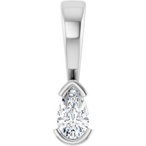 14K White Gold 5x3 mm Pear Charm/Pendant Mounting