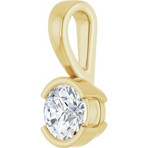 14K Yellow Gold 5.5 mm Round Charm/Pendant Mounting – image 3