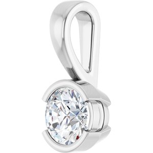 18K White Gold 5.5 mm Round Charm/Pendant Mounting – image 3