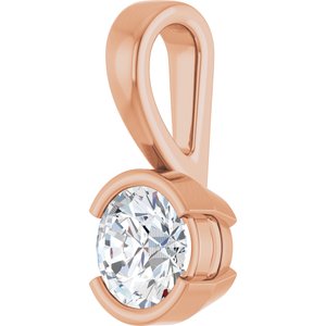14K Rose Gold 5.5 mm Round Charm/Pendant Mounting – image 3
