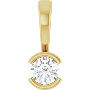 18K Yellow Gold 3.5 mm Round Charm/Pendant Mounting