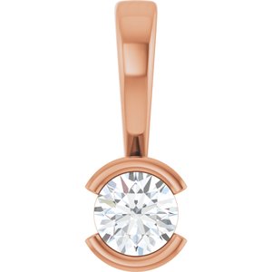 18K Rose Gold 3.5 mm Round Charm/Pendant Mounting