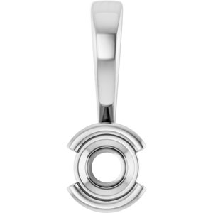 14K X1 White Gold 3.5 mm Round Charm/Pendant Mounting – image 2