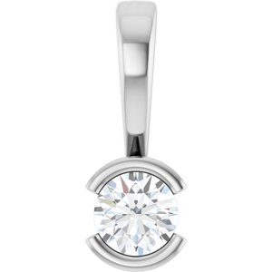 14K White Gold 3.5 mm Round Charm/Pendant Mounting