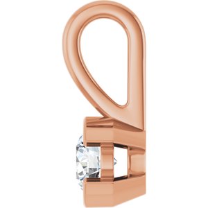 18K Rose Gold 3.75 mm Round Charm/Pendant Mounting – image 5