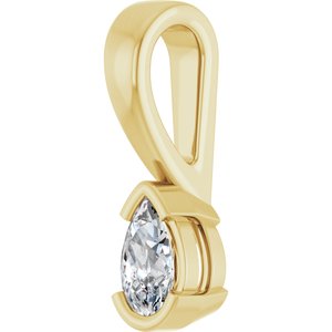 18K Yellow Gold 5x3 mm Pear Charm/Pendant Mounting – image 3