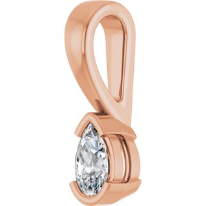 18K Rose Gold 5x3 mm Pear Charm/Pendant Mounting – image 3