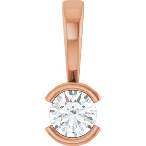 10K Rose Gold 3.75 mm Round Charm/Pendant Mounting