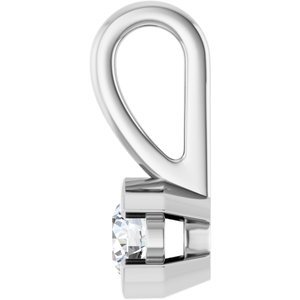 14K X1 White Gold 3.2 mm Round Charm/Pendant Mounting – image 5