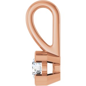 10K Rose Gold 3.2 mm Round Charm/Pendant Mounting – image 5