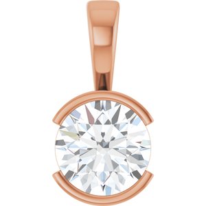 10K Rose Gold 8.8 mm Round Charm/Pendant Mounting