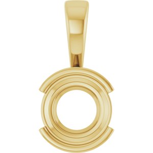 18K Yellow Gold 8.8 mm Round Charm/Pendant Mounting – image 2
