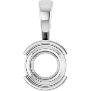 18K White Gold 8.8 mm Round Charm/Pendant Mounting – image 2