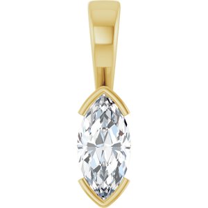 18K Yellow Gold 11x5.5 mm Marquise Charm/Pendant Mounting