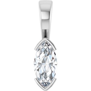 14K White Gold 11x5.5 mm Marquise Charm/Pendant Mounting