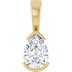 10K Yellow Gold 10x7 mm Pear Charm/Pendant Mounting