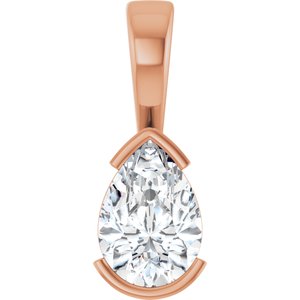 14K Rose Gold 10x7 mm Pear Charm/Pendant Mounting