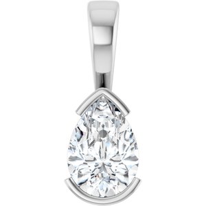 Continuum Sterling Silver 10x7 mm Pear Charm/Pendant Mounting