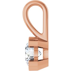 14K Rose Gold 5.5 mm Round Charm/Pendant Mounting – image 5