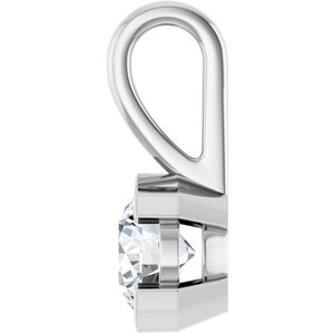 18K White Gold 5.5 mm Round Charm/Pendant Mounting – image 5