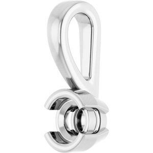 18K White Gold 3.4 mm Round Charm/Pendant Mounting – image 4