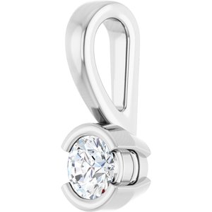 14K X1 White Gold 3.4 mm Round Charm/Pendant Mounting – image 3