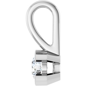 14K X1 White Gold 3.4 mm Round Charm/Pendant Mounting – image 5