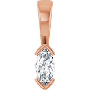 14K Rose Gold 7x3.5 mm Marquise Charm/Pendant Mounting