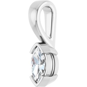 14K White Gold 7x3.5 mm Marquise Charm/Pendant Mounting – image 3