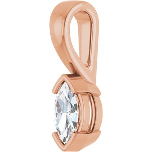 14K Rose Gold 7x3.5 mm Marquise Charm/Pendant Mounting – image 3