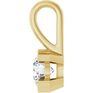 14K Yellow Gold 5.2 mm Round Charm/Pendant Mounting – image 5