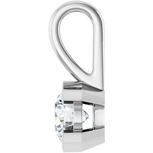 18K White Gold 5.2 mm Round Charm/Pendant Mounting – image 5