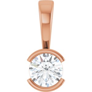 18K Rose Gold 5.2 mm Round Charm/Pendant Mounting