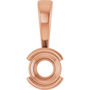 18K Rose Gold 5.2 mm Round Charm/Pendant Mounting – image 2