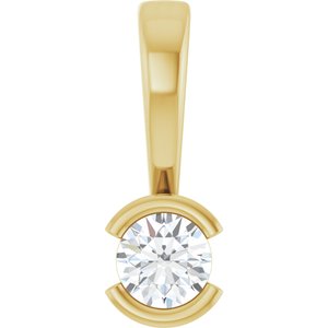 10K Yellow Gold 3.2 mm Round Charm/Pendant Mounting