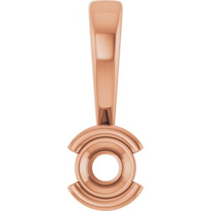 14K Rose Gold 3.2 mm Round Charm/Pendant Mounting – image 2