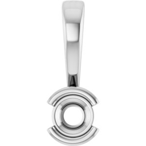 14K X1 White Gold 3.2 mm Round Charm/Pendant Mounting – image 2