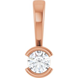 10K Rose Gold 3.2 mm Round Charm/Pendant Mounting