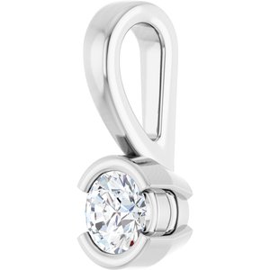 14K X1 White Gold 3.5 mm Round Charm/Pendant Mounting – image 3