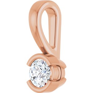 14K Rose Gold 3.5 mm Round Charm/Pendant Mounting – image 3