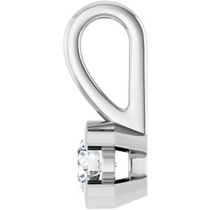 10K White Gold 3.5 mm Round Charm/Pendant Mounting – image 5