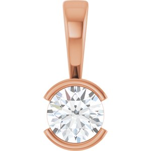 14K Rose Gold 5.5 mm Round Charm/Pendant Mounting
