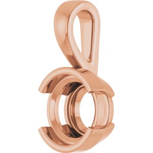 10K Rose Gold 8.8 mm Round Charm/Pendant Mounting – image 4