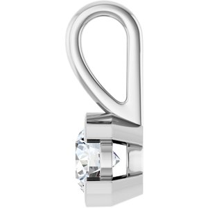 10K White Gold 4.8 mm Round Charm/Pendant Mounting – image 5