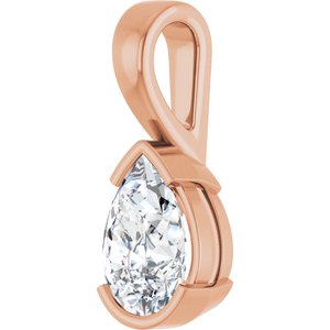 14K Rose Gold 10x7 mm Pear Charm/Pendant Mounting – image 3