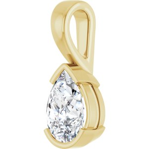 10K Yellow Gold 10x7 mm Pear Charm/Pendant Mounting – image 3